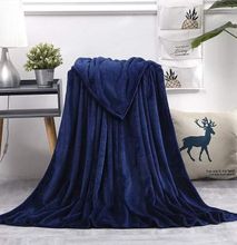 Fleece Throw Fleece Blanket- Navy Blue